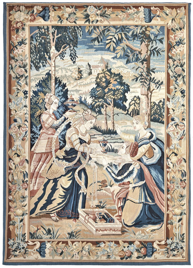 The Bridal Dowry Wall tapestries Renaissance - Mille Fleurs Tapestries