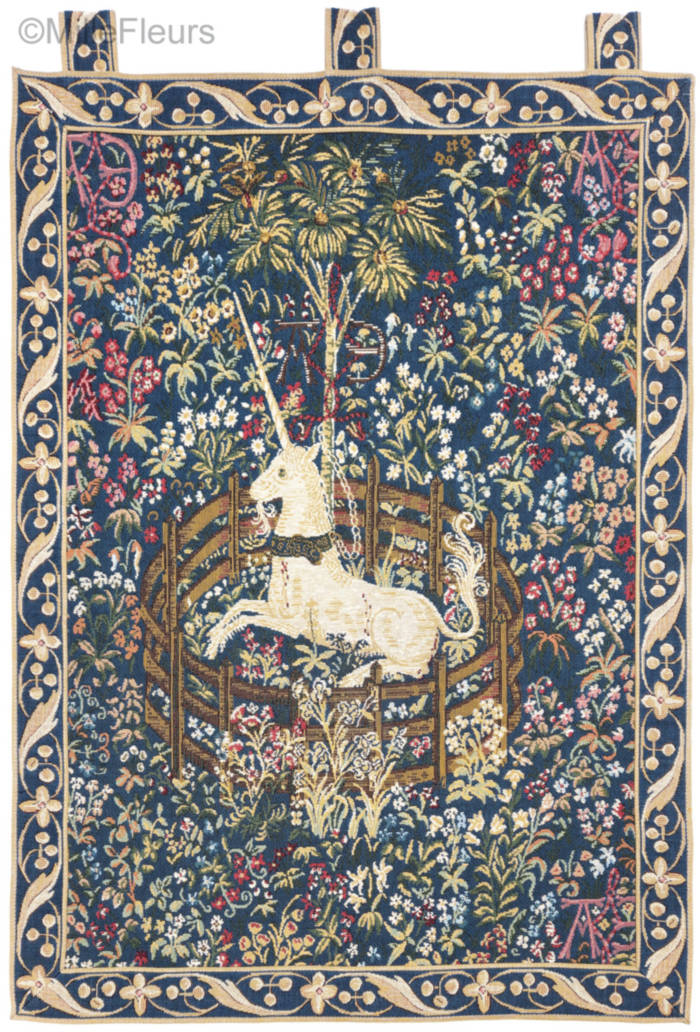 Unicorn in Captivity Wall tapestries Hunting for the Unicorn - Mille Fleurs Tapestries