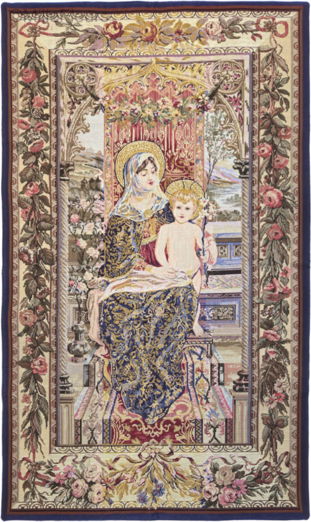 Madonna y Niño Tapices de pared Religiosos - Mille Fleurs Tapestries