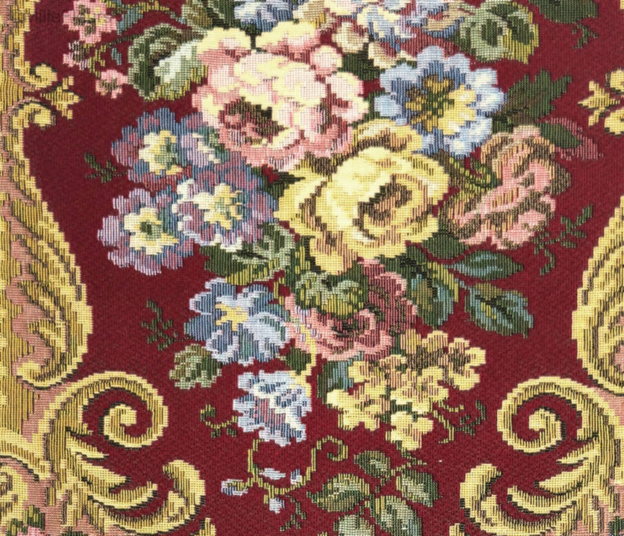 Floral, rouge Chemins de table Traditionnel - Mille Fleurs Tapestries