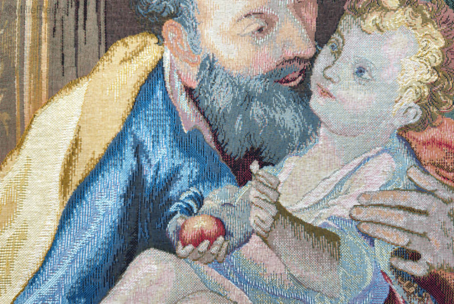 Saint Joseph Embracing the Infant Christ Wall tapestries Religious - Mille Fleurs Tapestries