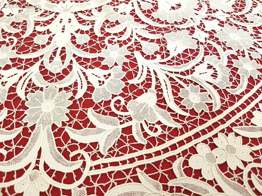 Nappe Ronde Accessoires Dentelles point de Venise - Mille Fleurs Tapestries