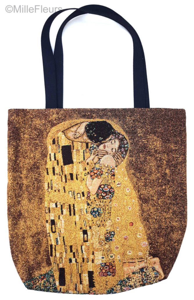 El Beso (Gustav Klimt) Bolsas de Compras Gustav Klimt - Mille Fleurs Tapestries