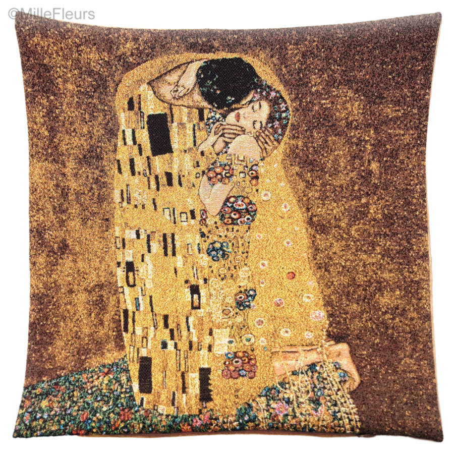 Le Baiser (Gustav Klimt) Housses de coussin Gustav Klimt - Mille Fleurs Tapestries