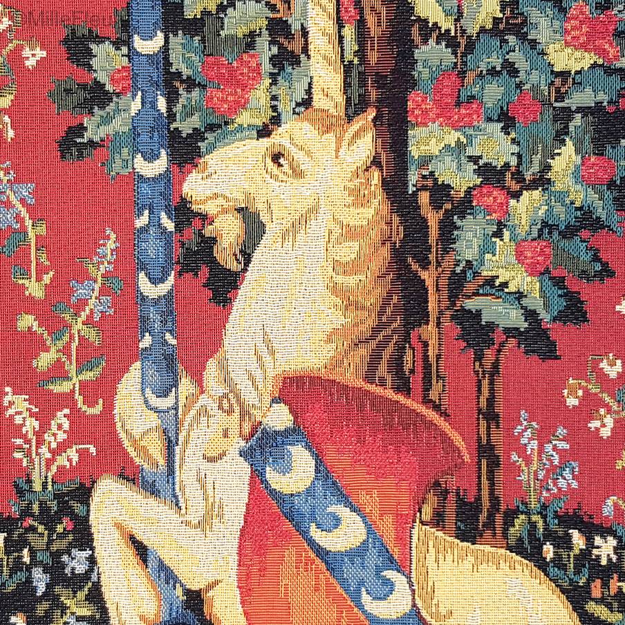 Unicornio Fundas de cojín Serie del Unicornio - Mille Fleurs Tapestries