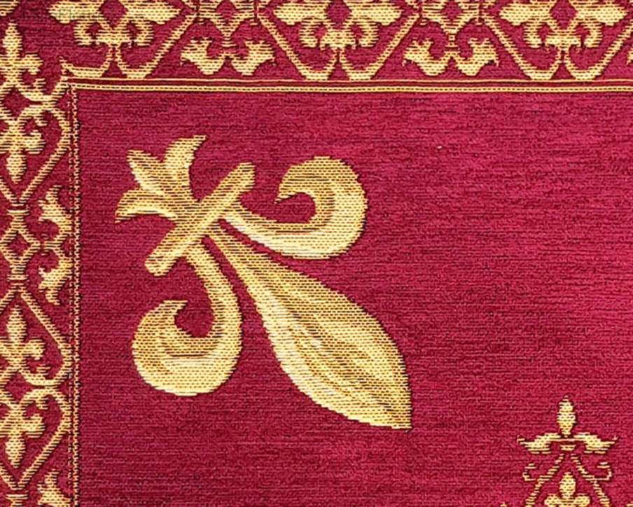 Fleur-de-Lys, rood Kussenslopen Fleur-de-Lis en Heraldiek - Mille Fleurs Tapestries