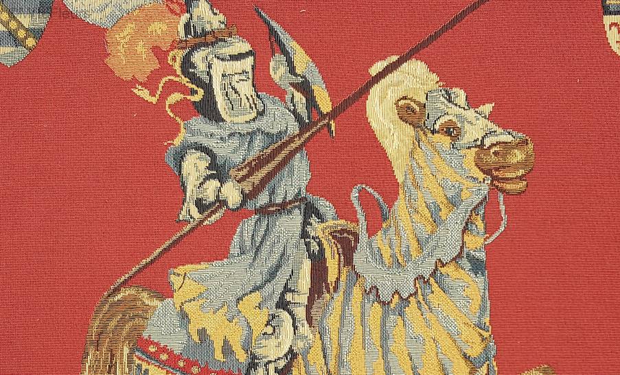 Caballero a la izquierda Fundas de cojín Medieval - Mille Fleurs Tapestries