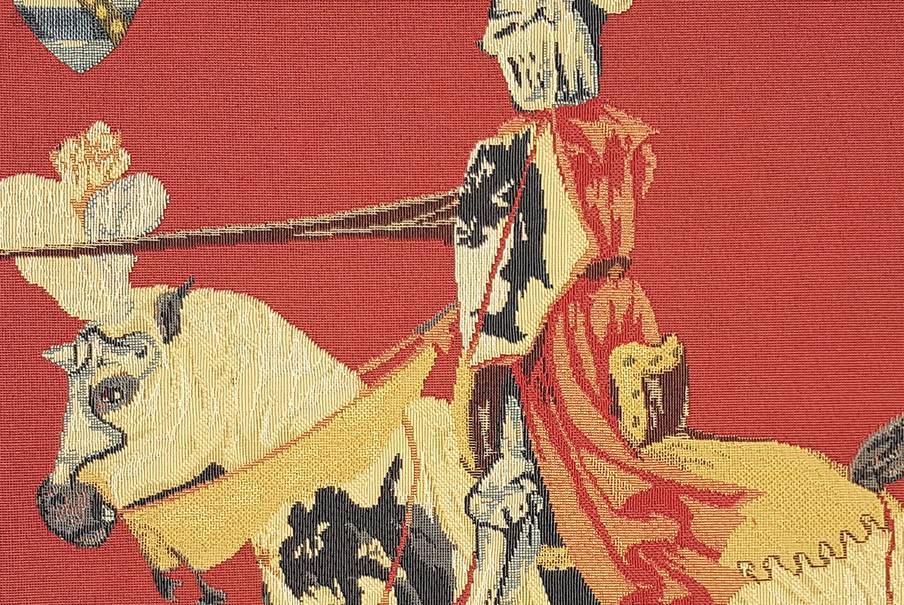 Caballero a la derecha Fundas de cojín Medieval - Mille Fleurs Tapestries