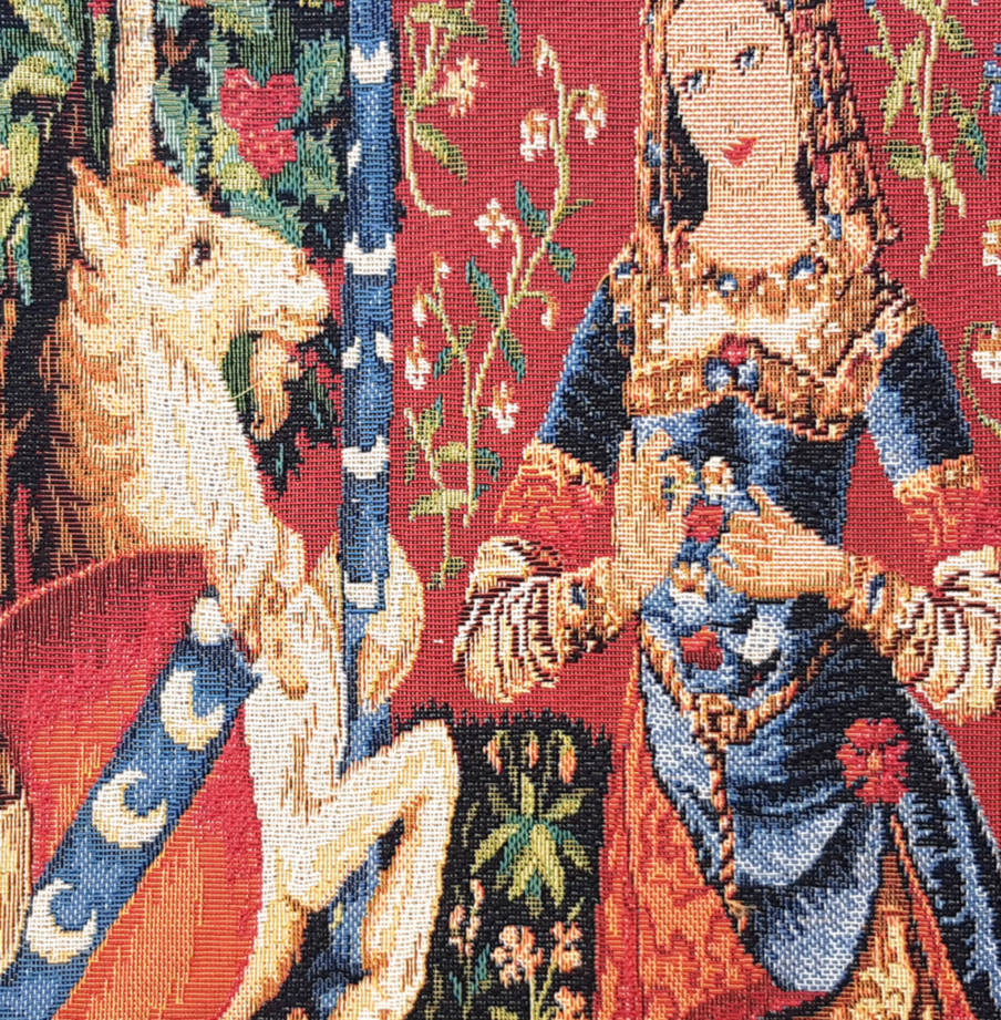 Olfato Fundas de cojín Serie del Unicornio - Mille Fleurs Tapestries