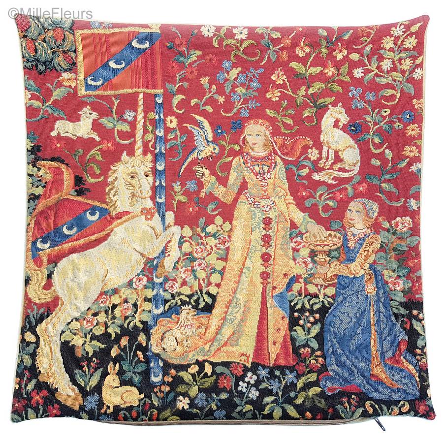 The Taste Tapestry cushions Unicorn series - Mille Fleurs Tapestries