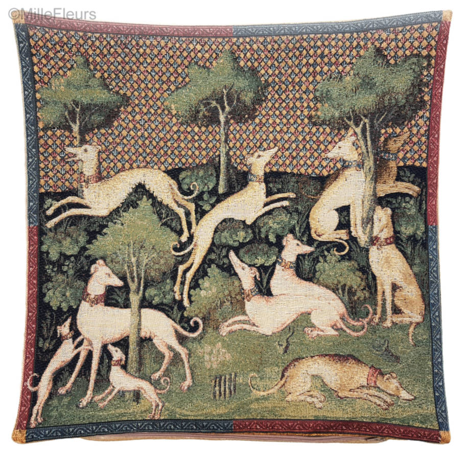 Greyhounds Tapestry cushions Dogs - Mille Fleurs Tapestries