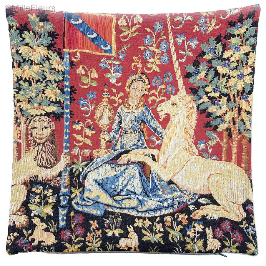 Het Zicht Sierkussens Serie van de Eenhoorn - Mille Fleurs Tapestries