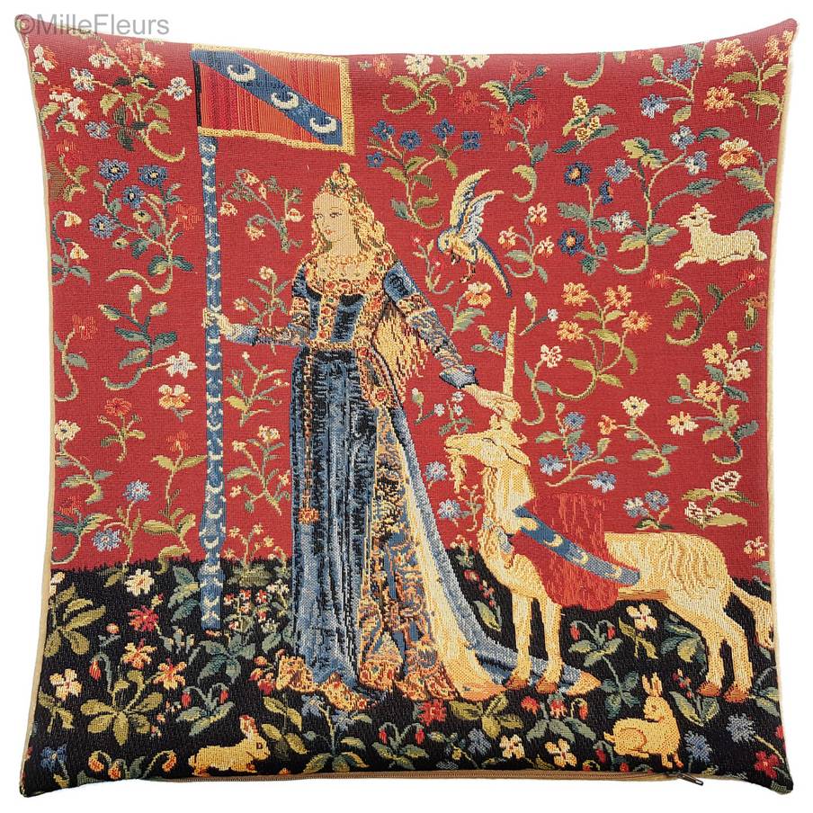 Tacto Fundas de cojín Serie del Unicornio - Mille Fleurs Tapestries