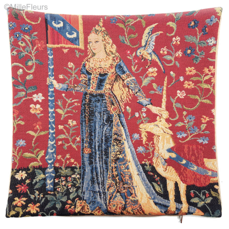 Le Toucher Housses de coussin Série de la Licorne - Mille Fleurs Tapestries