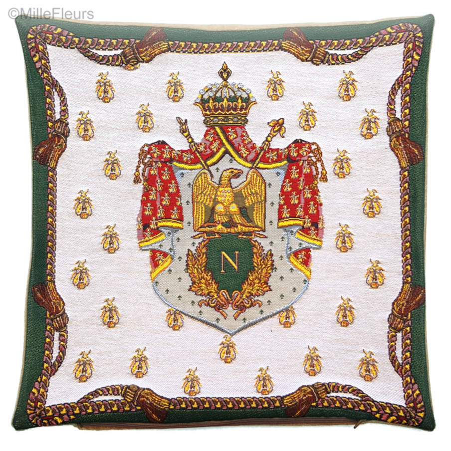 wapenschild van Napoleon Kussenslopen Fleur-de-Lis en Heraldiek - Mille Fleurs Tapestries