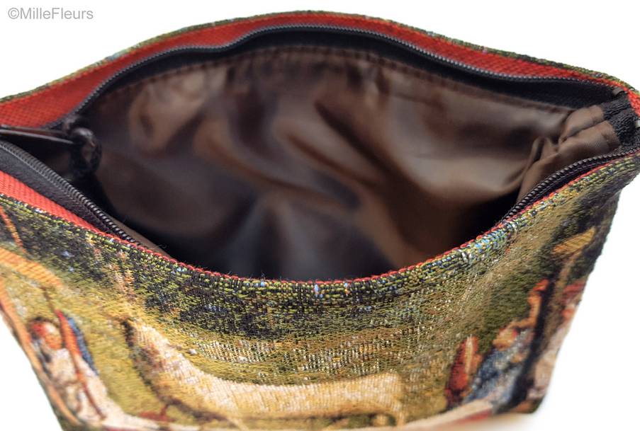 La Adoración del Cordero Místico (van Eyck) Bolsas de Maquillaje Estuches con Cremallera - Mille Fleurs Tapestries