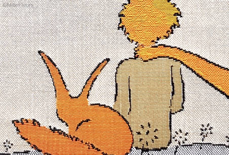 The Little Prince backview with fox (Antoine de Saint-Exupéry) Tapestry cushions The Little Prince - Mille Fleurs Tapestries