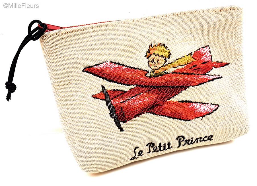 Le Petit Prince dans l'avion Sacs de Maquillage Pochettes Zippées - Mille Fleurs Tapestries