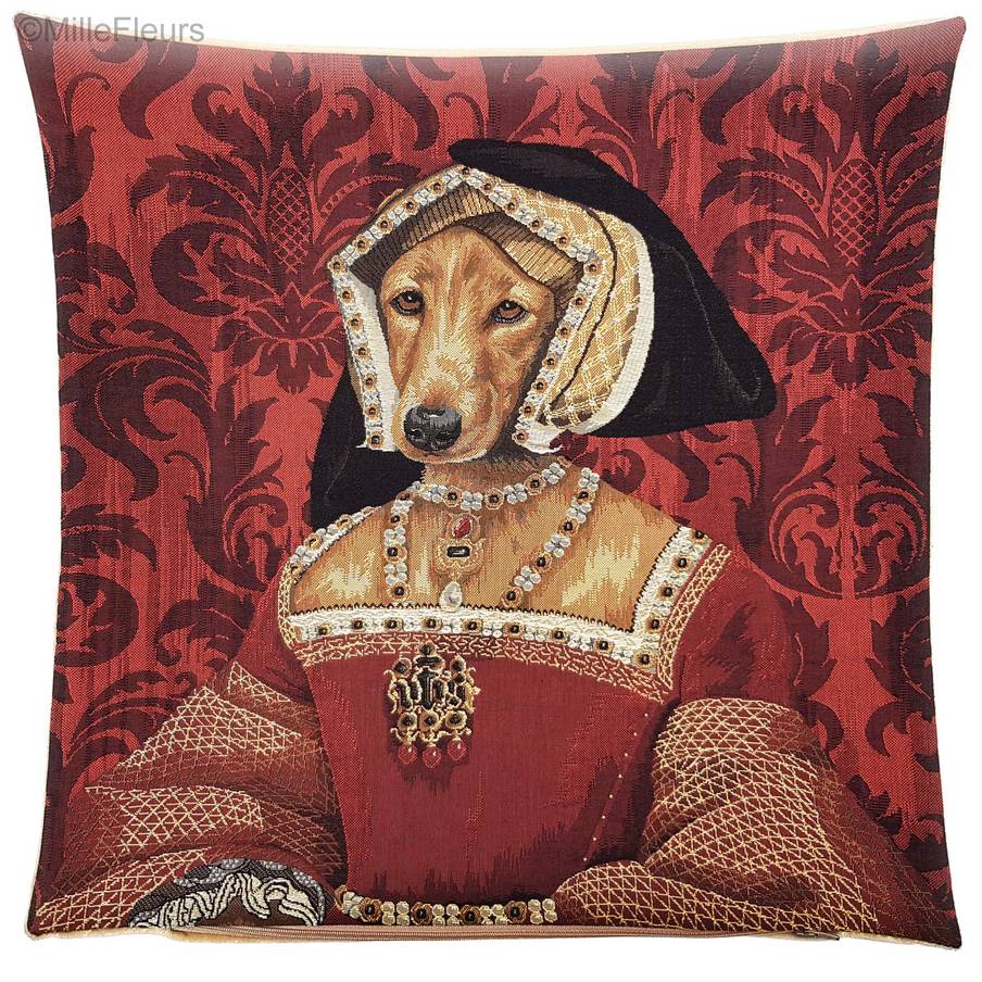 Claudia de Francia Fundas de cojín Perros - Mille Fleurs Tapestries