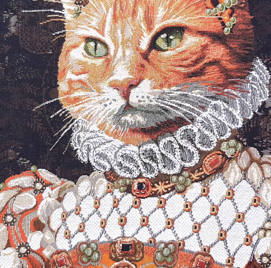 Roodharige Kat Sisi Sierkussens Katten - Mille Fleurs Tapestries