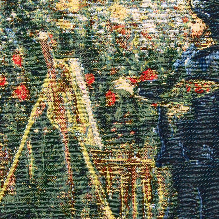 Monet Peignant Son Jardin à Argenteuil (Renoir) Housses de coussin Chefs-d'œuvre - Mille Fleurs Tapestries