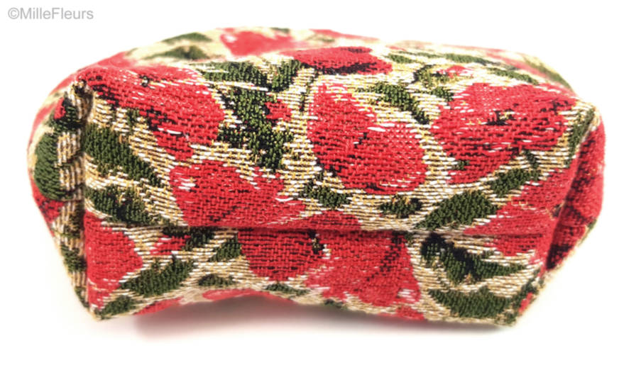 Pequeñas amapolas en crudo Bolsas de Maquillaje Estuches con Cremallera - Mille Fleurs Tapestries
