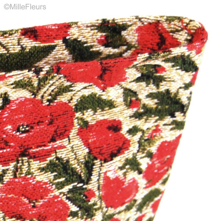 Petits coquelicots sur écru Sacs de Maquillage Coquelicots - Mille Fleurs Tapestries