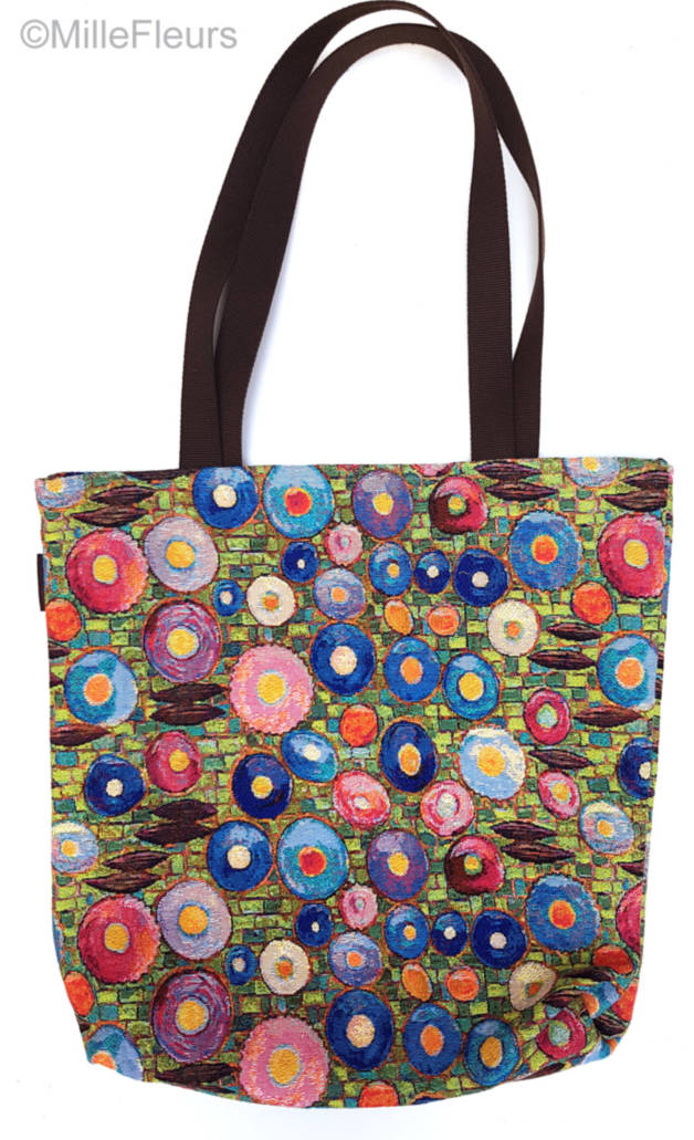Klimt Circles Tote Bags Gustav Klimt - Mille Fleurs Tapestries