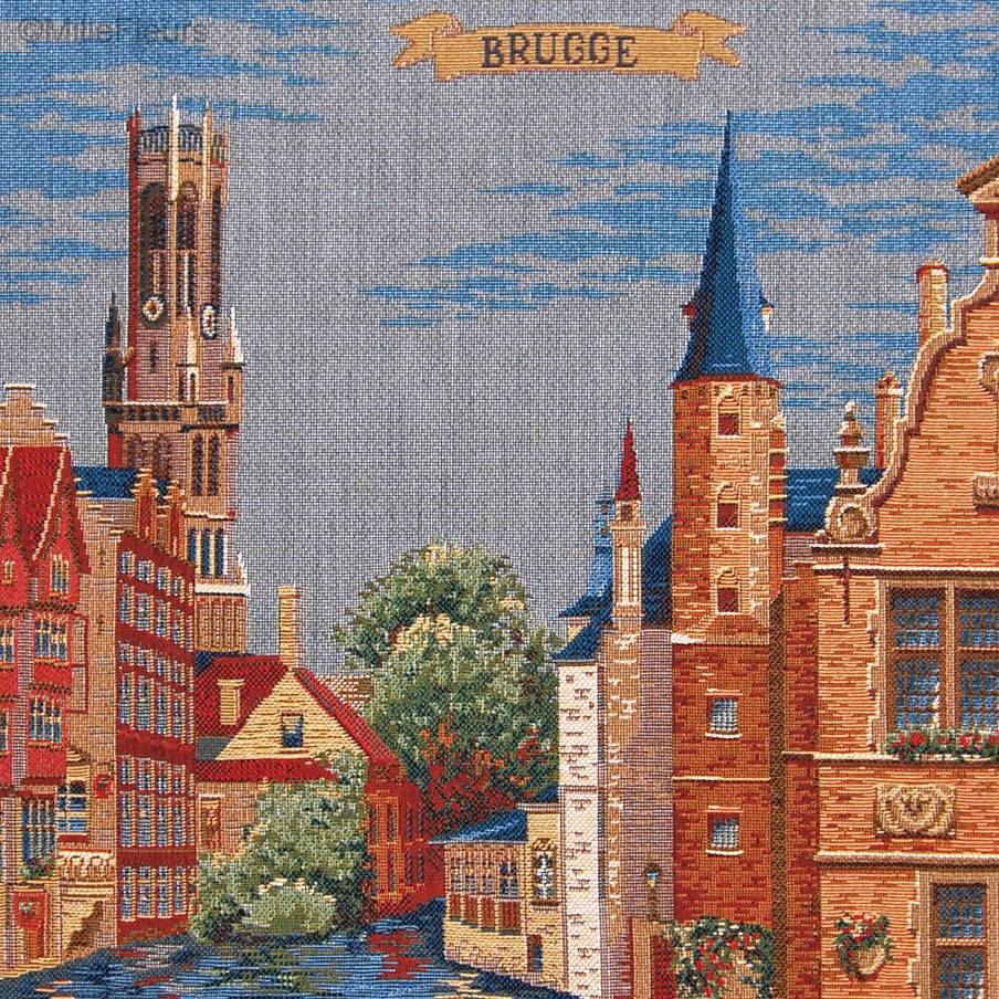Rozenhoedkaai en Brujas Fundas de cojín Ciudades Históricas Belgas - Mille Fleurs Tapestries