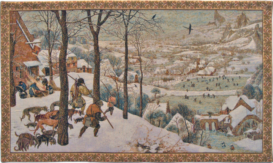 Los Cazadores en la Nieve (Brueghel) Tapices de pared Obras Maestras - Mille Fleurs Tapestries