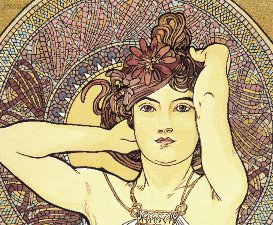 Amethist (Mucha) Wandtapijten Alfons Mucha - Mille Fleurs Tapestries