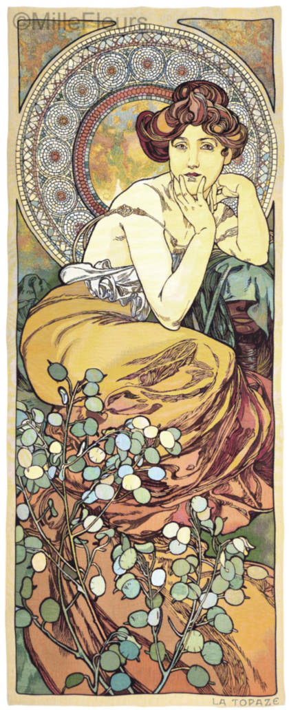 Topaas (Mucha) Wandtapijten Alfons Mucha - Mille Fleurs Tapestries