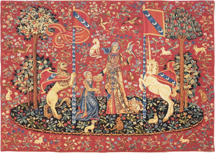 Gusto Tapices de pared Dama con Unicornio - Mille Fleurs Tapestries
