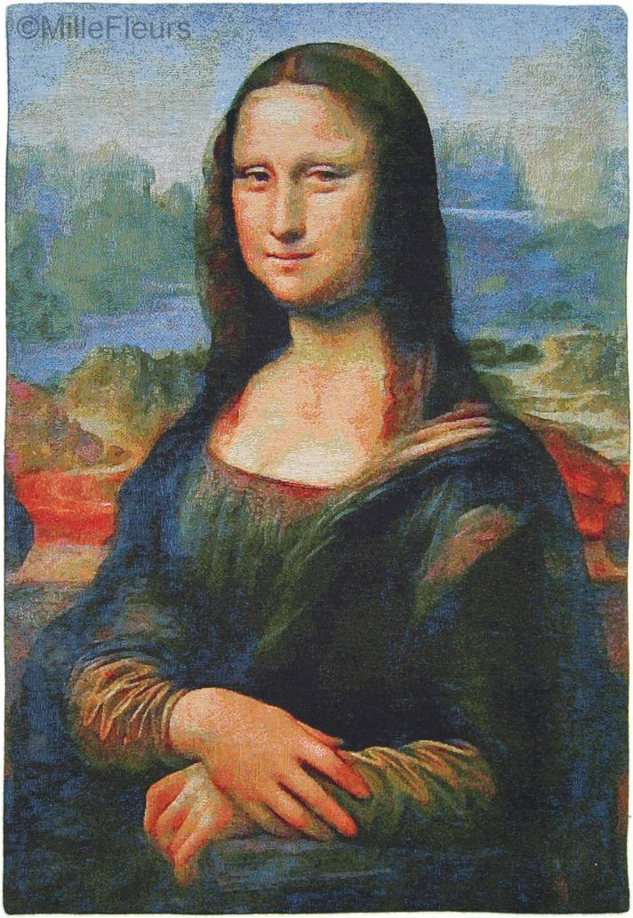 Mona Lisa (Leonardo Da Vinci) Tapices de pared Obras Maestras - Mille Fleurs Tapestries