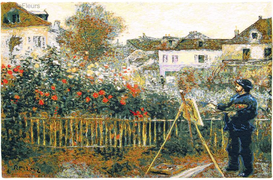 Monet aan het schilderen (Renoir) Wandtapijten Pierre-Auguste Renoir - Mille Fleurs Tapestries