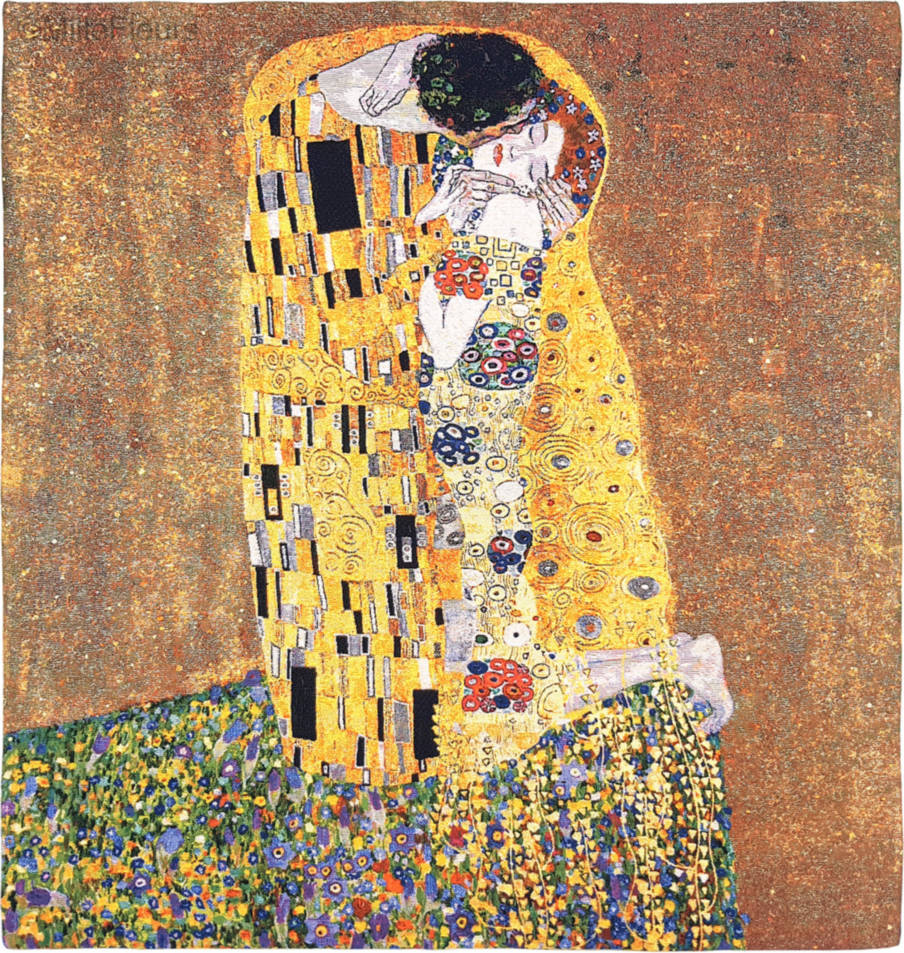 De Kus (Klimt) Wandtapijten Gustav Klimt - Mille Fleurs Tapestries