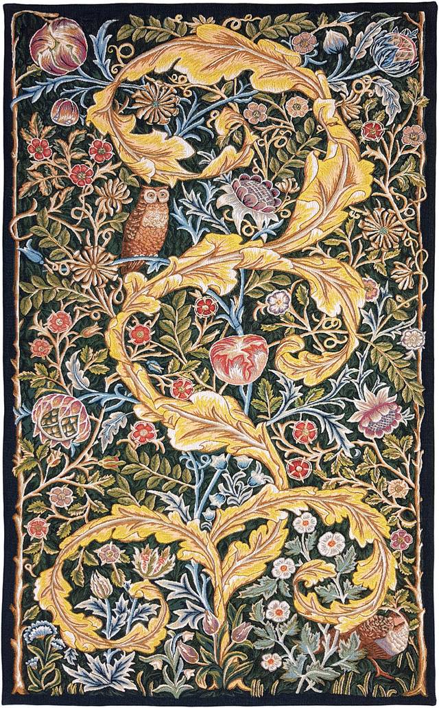 Owl and Pigeon (William Morris) Wall tapestries William Morris and Co - Mille Fleurs Tapestries