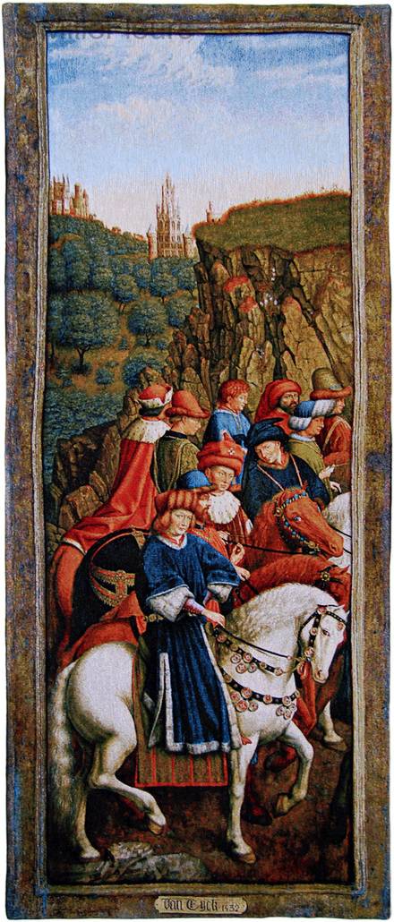 De Rechtvaardige Rechters (Van Eyck) Wandtapijten Meesterwerken - Mille Fleurs Tapestries