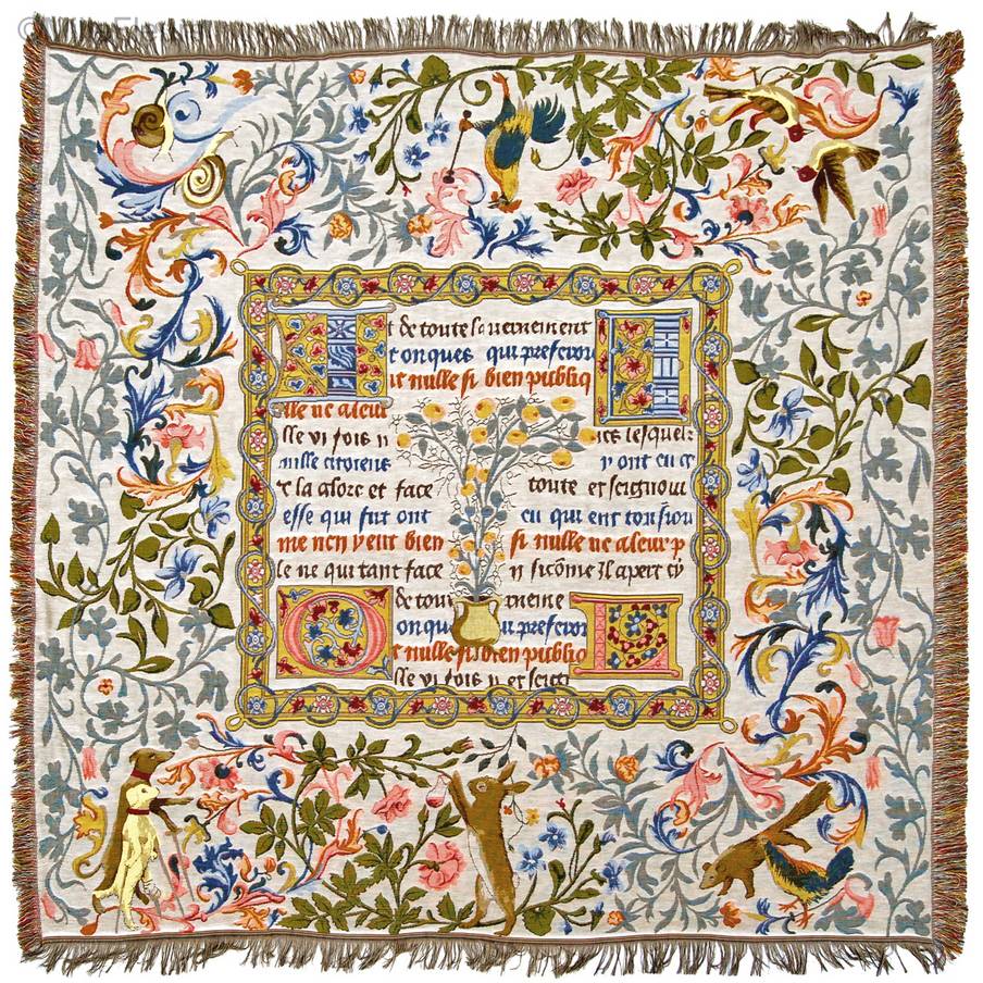 Medieval Fable Throws & Plaids Medieval - Mille Fleurs Tapestries