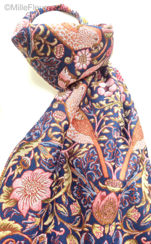 Strawberry Thief (William Morris) Scarves - Mille Fleurs Tapestries