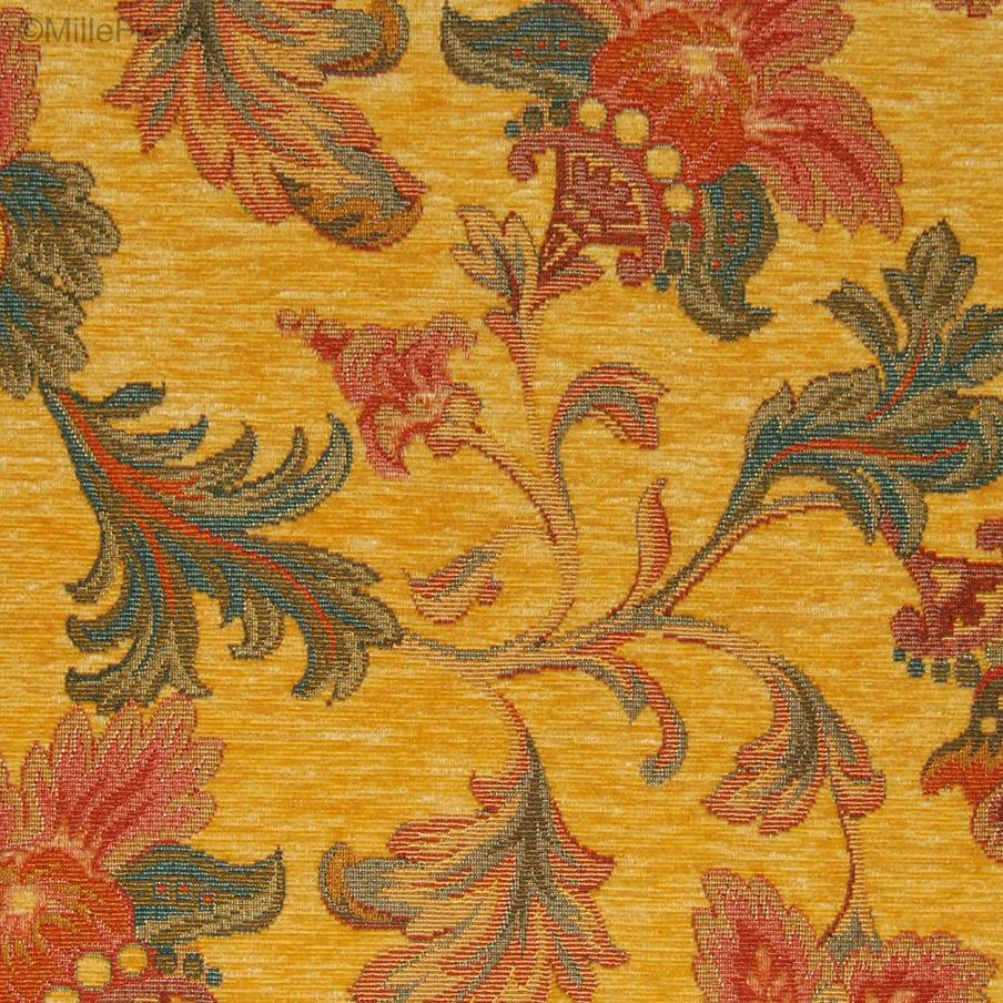 Beatrix, jaune Housses de coussin Tissus Chenille - Mille Fleurs Tapestries