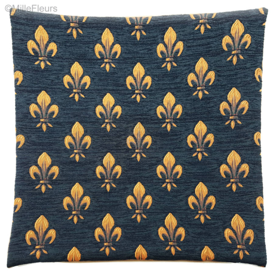 Fleur-de-Lis, blue Tapestry cushions Fleur-de-Lis and Heraldic - Mille Fleurs Tapestries