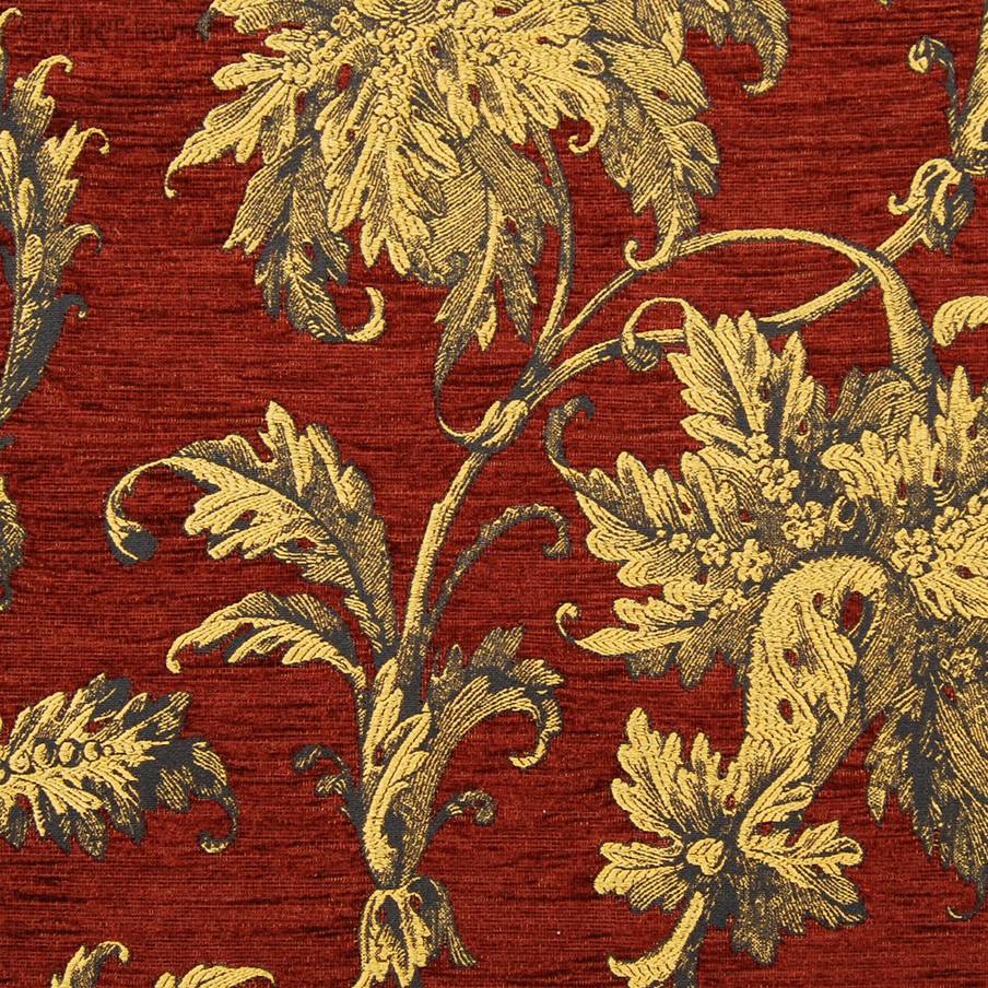 Olga, bordeaux Housses de coussin Tissus Chenille - Mille Fleurs Tapestries