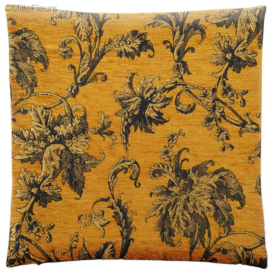 Olga, jaune Housses de coussin Tissus Chenille - Mille Fleurs Tapestries