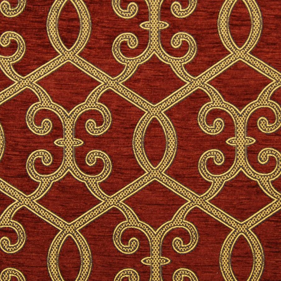 Oxana, bordeaux Housses de coussin Tissus Chenille - Mille Fleurs Tapestries