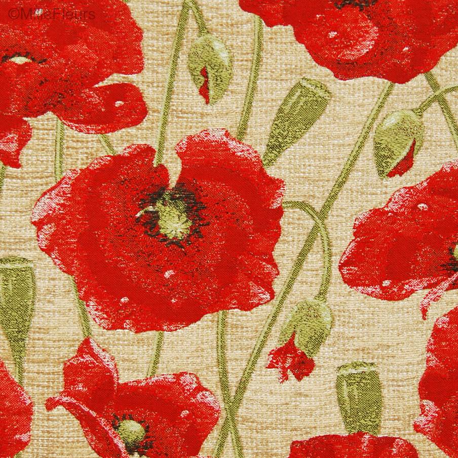 Poppy, beige Tapestry cushions Poppies - Mille Fleurs Tapestries