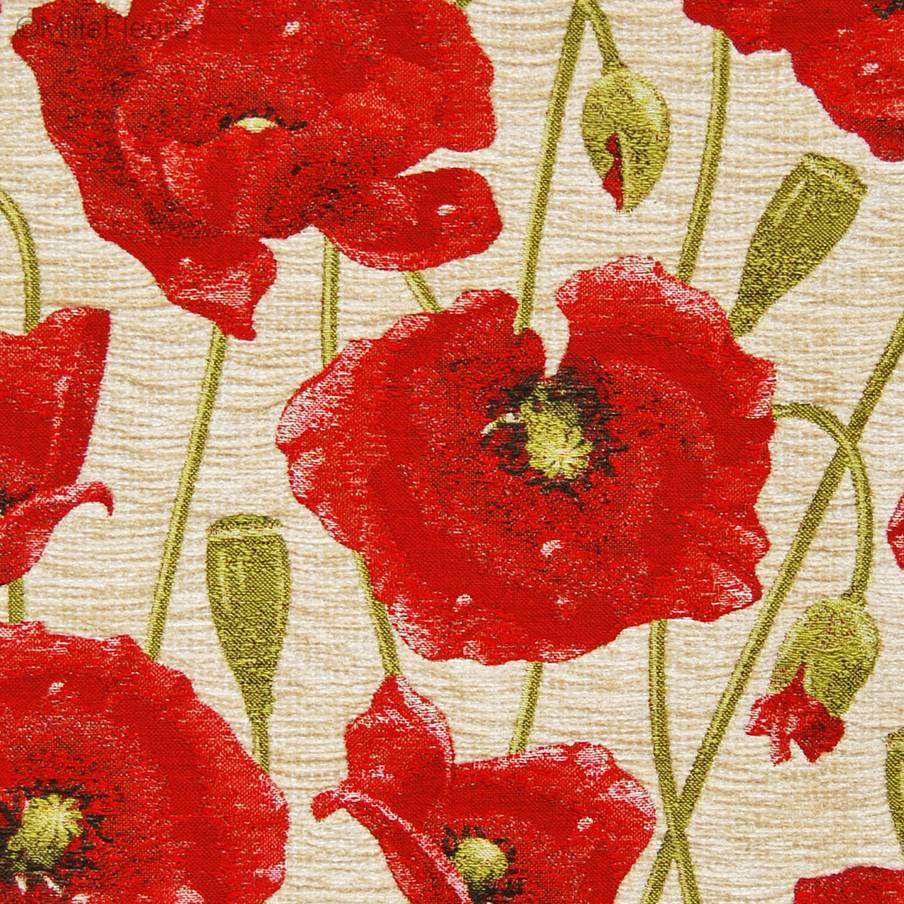 Klaproos, ivoor Kussenslopen Klaprozen - Mille Fleurs Tapestries