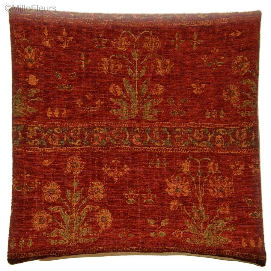 Wera, bordeaux Housses de coussin Tissus Chenille - Mille Fleurs Tapestries