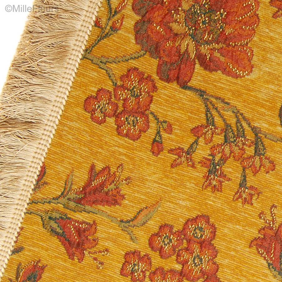 Elien, geel Plaids & Tafelkleden Chenille - Mille Fleurs Tapestries