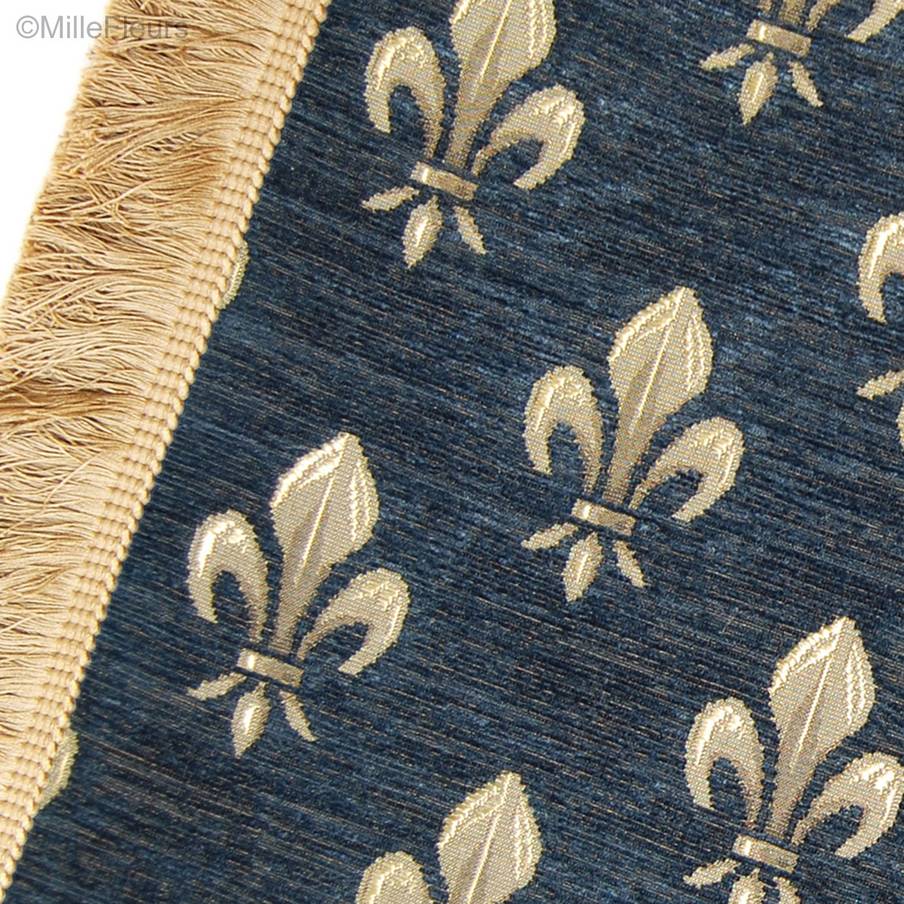 Flor de lis, azul Mantas Medieval - Mille Fleurs Tapestries